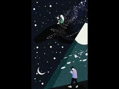 "alone" art colorful fantasy illustration illustrator minimal moonlight stars vector vector art vector illustration whale