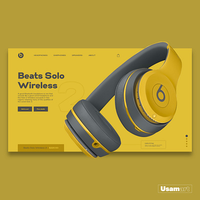 Beats Ui landing page beats beats by dre branding designinspiration dribbbleweeklywarmup dribble landingpage solowireless2 ui uidesign uiux uiuxdesign uiuxdesigner usamart uxdesign webdesign