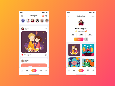 Instagram Redesign adobe xd app app design figma interface design mobile app mobile app design mobile ui product design prototype screen shot ui ui ux ui design uidesign uiux ux uxdesign uxui wireframe