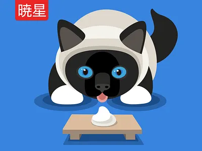 Venus cat flat illustration japanese minimal vector
