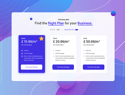 Modern and Clean Pricing Table branding concept design modern design pricing pricing page pricing plan typography ui uiux uiuxdesign web website website design websites