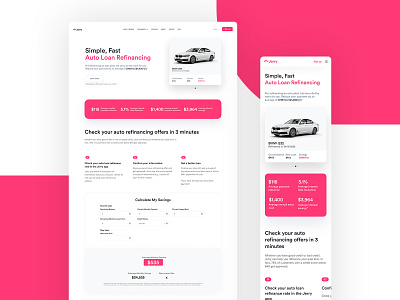 Jerry - Refi Landing Page app dashboard design interface ui ux web