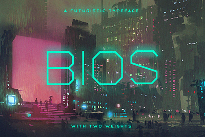 Bios Typeface album cover creativemarket cyberpunk font futuristic game logo poster sci fi scifi title tugcu typeface