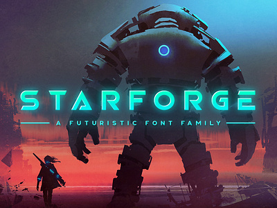 Starforge Typeface album cover creativemarket cyberpunk font futuristic game gaming logo poster sci fi sleek title tugcu typeface