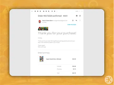 DailyUI 017 017 adobe daily ui 017 dailyui dailyuichallenge design email email receipt illustration illustrator ui ux vector yellow