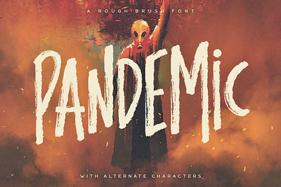 Pandemic - Brush Font album brush brush font cover creativemarket font game graffiti grunge logo poster title tugcu typeface urban