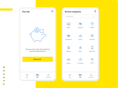 PassOn app buy design hostel mobile sell ui design ux