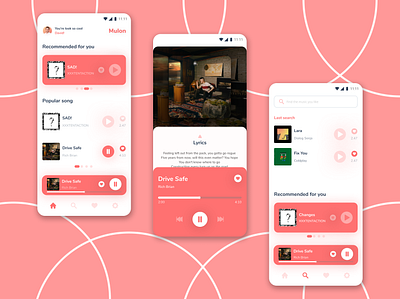 Mulon android android app android app design app clean figma music ui ux uiux