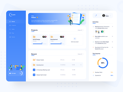 Projekt Dashboard - Projects Management cloud app dashboard dashboard app dashboard design dashboard template dashboard ui dribbble best shot folders illustration management app management system product design project management project plan projects ui ux design user experience design user interaction user interface design visual design