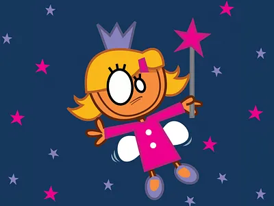 fairy child childrens illustration crown elf fairy magenta pieloot pink stars