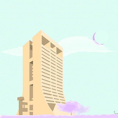 NDMC architecture architecture illustration brutalism heritage iconic illustration postmodern render