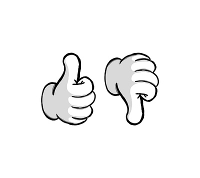 thumbs up or down cartoon dislike glove hand like minimal thumbs up