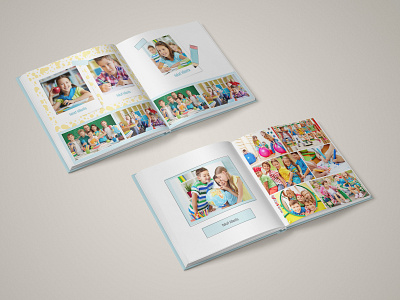 Photobook design - school blue editorial education for kids illustraion kids memorable memories photobook photobookdesigners photos