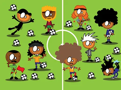 soccer history black panther design fellaini field football football app green higuita history illustration lalas lev jasjin milla ravanelli ronaldinho soccer sports valderrama world cup xavier