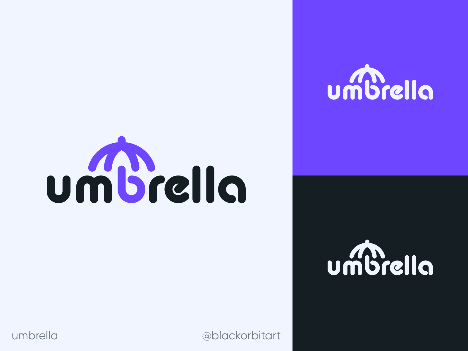 Umbrella logo blackorbitart brand mark branding concept creative creative logo gif logo logo mark minimal modern logo responsive logo simple logo typography art typography logo umbrella umbrella logo