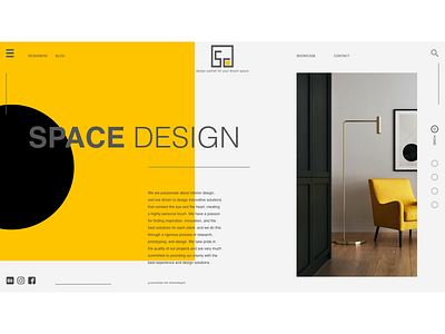 Space Design Landing Page concept adobe adobexd clean ui creativecloud interior design logo ui ui design