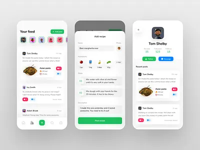 Recipes App UI - part 2 2020 app design design flat inspiration interface minimal mobile mobile app mobile design mobile trends mobile ui mobileinspiration mobiletrends mobileui trending uidesign uiinspiration uitrends uiuxdesign