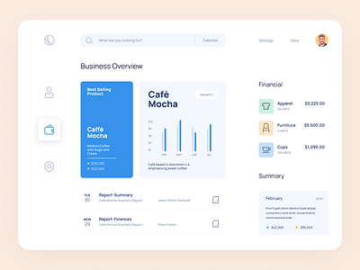 Business Management app art clean design flat icon iconography illustration layout minimal minimalistic type typography web website