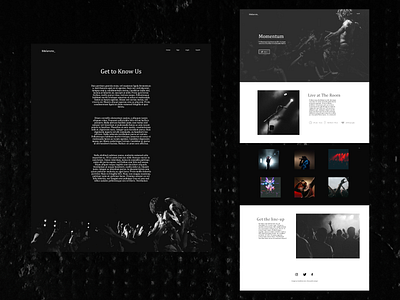 Melanote band blackandwhite music promotion website website concept