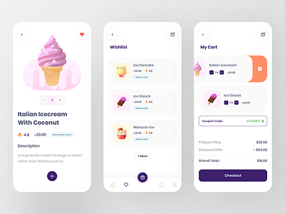 IceShop - Ice Cream Shop 2020 trend 3d app clean ui colorful dribbble best shot ecommerce app ice cream icecream illustraion ios mobile mobile app mobile design popular shop shopping app trendy ui ux