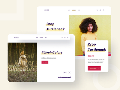 Voyage - E-commerce Web UI Design app clothes clothing design ecommerce interface product store ui design web design