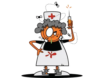 nurse fun halloween health horror illustration medical nurse scary ugly nurse