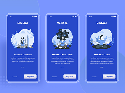 Onboarding Meditation Screen Exploration design illustration mobile mobile ui onboarding onboarding screen splashscreen ui uiux ux
