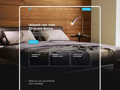 PureWeb - Website 3d design hero banner sass web webflow website