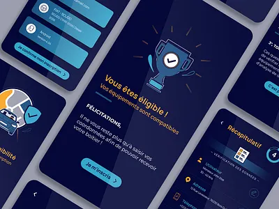 Industry - Eligibility Form app aurélie dassonville branding contact form dark mode design eligibility form fields icons set illustration illustrations industry pixeloscopia register form ui usability ux