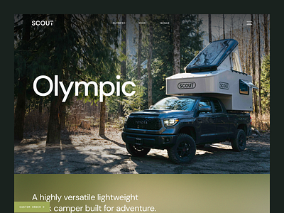 Scout Camper Homepage branding camper clean design digital ecommere flat minimal simple truck typography ui visual design web website