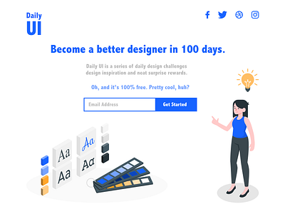 Daily UI 100 Redesign Daily UI adobe adobe illustrator adobe xd adobexd dailyui dailyuichallenge design illustration illustrator landing page landing page design landingpage redesign ui user experience user interface ux vector web webdesign