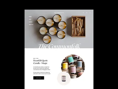 The Commonfolk Collection Homepage candle candles commonfolk ecommerce ecommerce design header homepage design interior layout minimal minimalist modern photography typography webdesign website whitespace