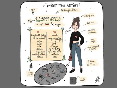 Meet the artist 2d character art characterdesign digital illustration digital painting digitalart girl illustration meetme procreate art