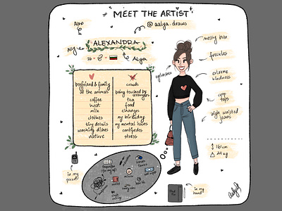 Meet the artist 2d character art characterdesign digital illustration digital painting digitalart girl illustration meetme procreate art