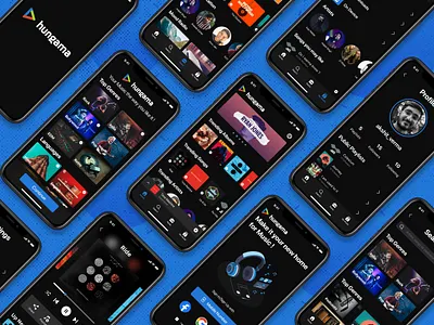 Hungama Music App Redesign app design ios app design mockup music app product design redesign concept ui uidesign uiux design user experience user interface design ux ux design uxui
