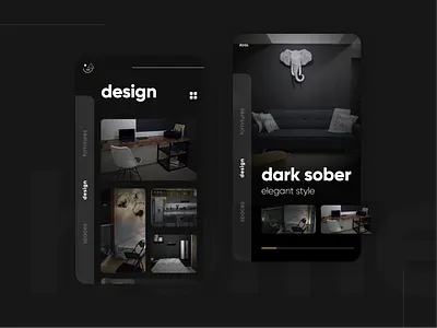 Interior Design Dark apartment app app design dark dark app dark mode design forniture interface interio design interior ui ui design user interface ux ux design visual design web design