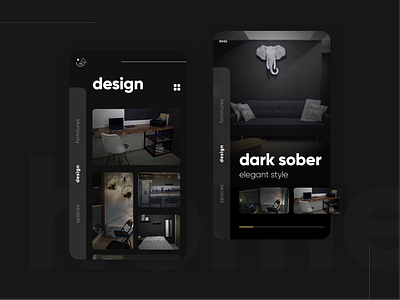 Interior Design Dark apartment app app design dark dark app dark mode design forniture interface interio design interior ui ui design user interface ux ux design visual design web design