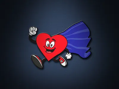 SUPERMAN HEART MASCOT LOGO DESIGN business logo cartoon cartoon character cartoon illustration cartoons company logo design gaming logo illustration logodesign mascot mascot character mascot design mascot logo mascot logo design mascot logos mascotlogo professional logo