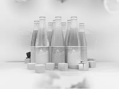 grey modeling bottle 3d design illustration