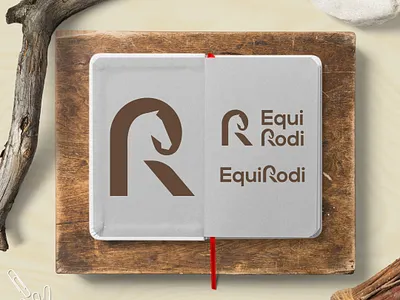 R+Horse animal brand creative design icon letter logo mark negative space r