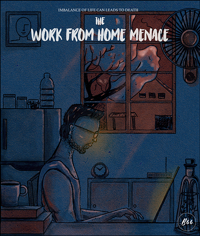 Work From Home Menace concept covid 19 illustration it srilanka wfh work from home