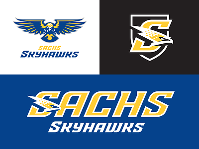SACHS Skyhawks bird logo graphic design graphic maniac hawk logo lettering logo sachs skyhawks sports branding sports design sports identity