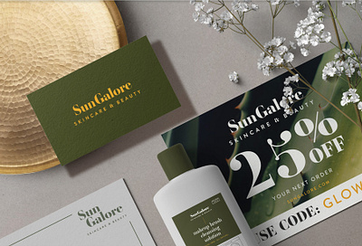 SunGalore Branding & Identity branding cosmetic design gold identity logo luxury luxury brand organic packaging skincare stationary vegan