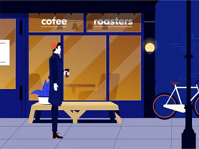 Cafe animation art design flat illustration illustrator vector web