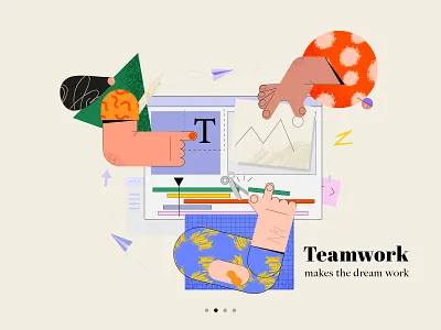 Character_#05 2d artwork character collaboration color design flat illustration illustration illustrator teamwork ui vector