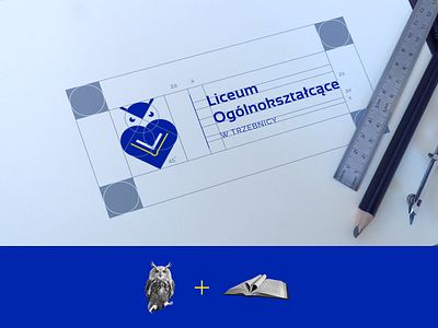 LO w Trzebnicy - logo idea and construction bird book brand identity branding college construction design education heart high school identity logo logo design logo grid mark negative space owl school symbol university