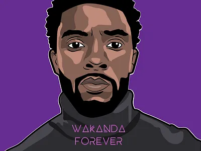 Chadwick Boseman adobe adobeillustrator art color creative drawing illustration illustrator portrait vector