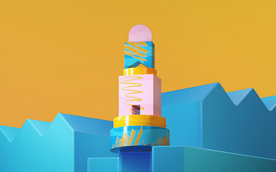 Construction Pieces 3d 3s illustration adrianamoram art direction byelectra c4d render set design