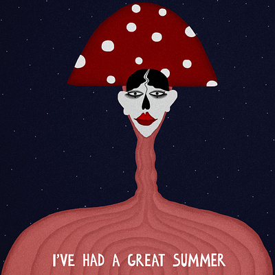 I've had a great summer of sleeping days girl illustration illustrator red
