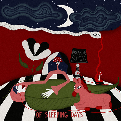 I've had a great summer of sleeping days girl graphic design illustration twin peaks